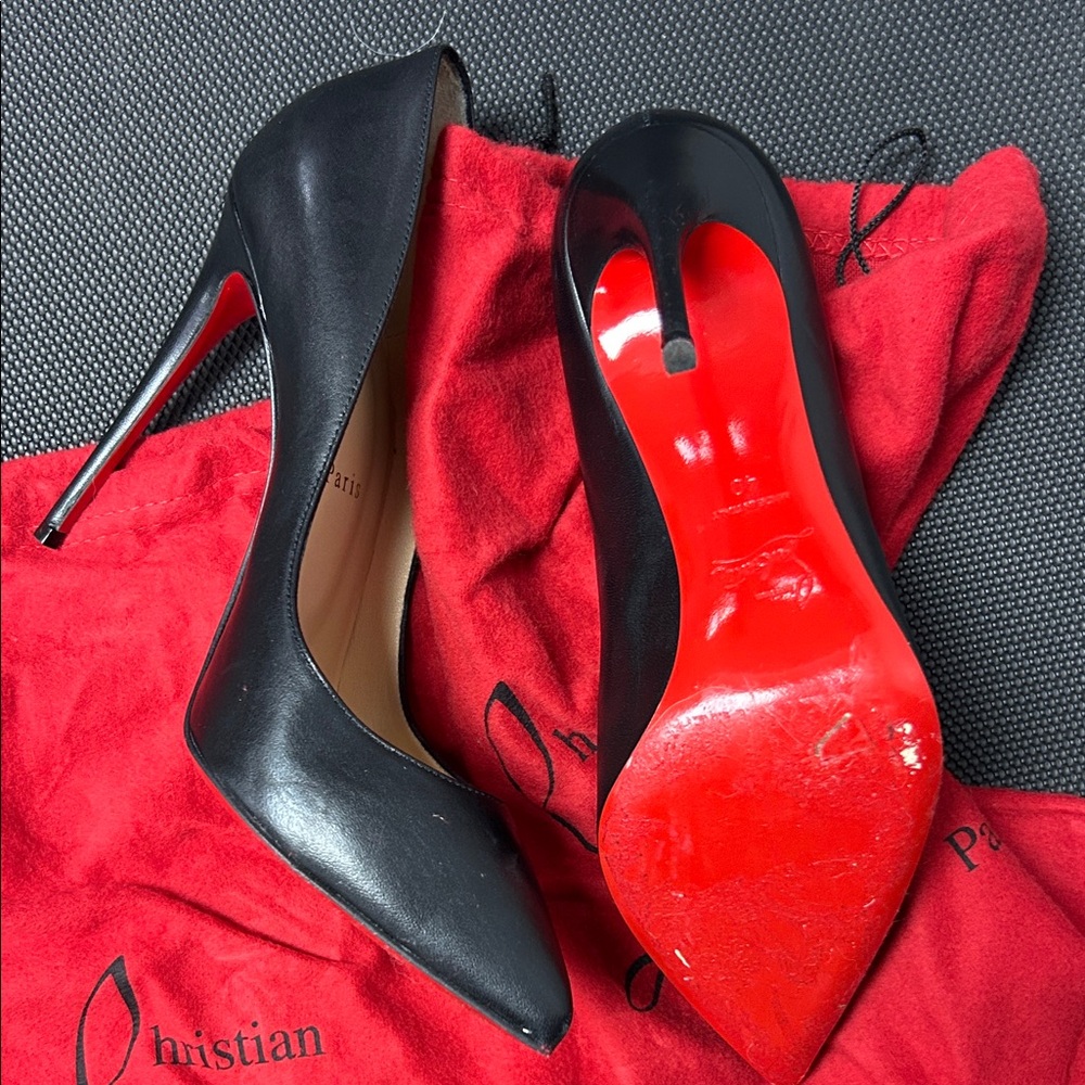 Christian Louboutin Pigalle Follies 100 Black Nappa Shiny - Picture 8 of 9